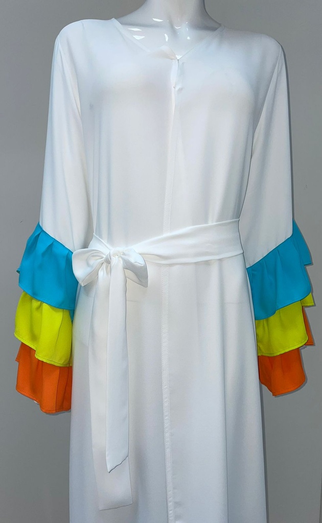 Layered Colorful Ruffles Dress  