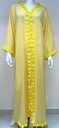  Abaya With Chiffon Cluster Flowers Design
