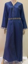 Elegant golden mesh & Dark Blue Abaya 