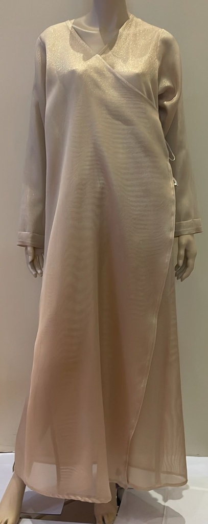 Golden chiffon wrap Abaya