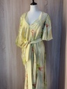 Asymmetric Diva Yellow Drape Dress 