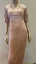 Pink Beaded Embellished Pleated Dress