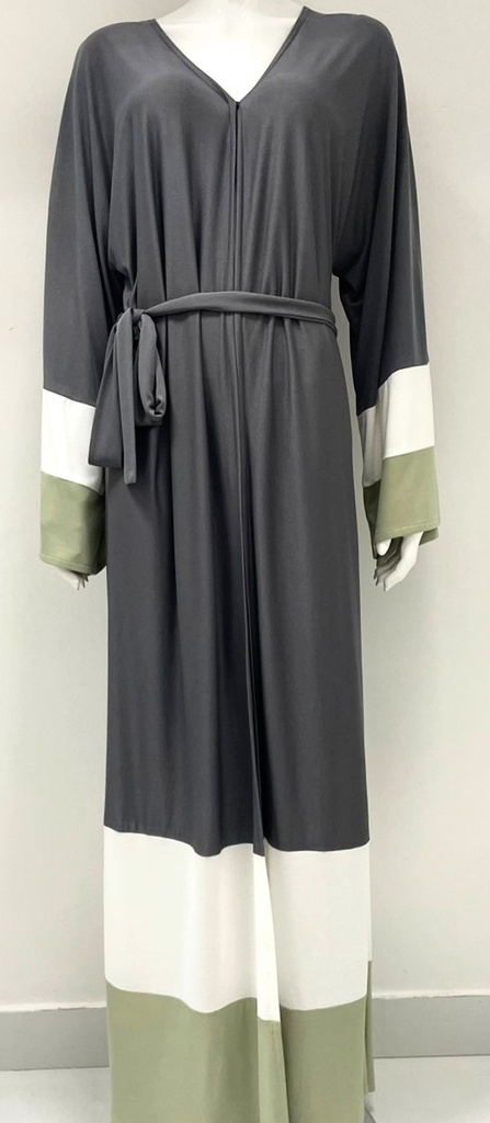 Chic Flared Sleeve Colorful Abaya 