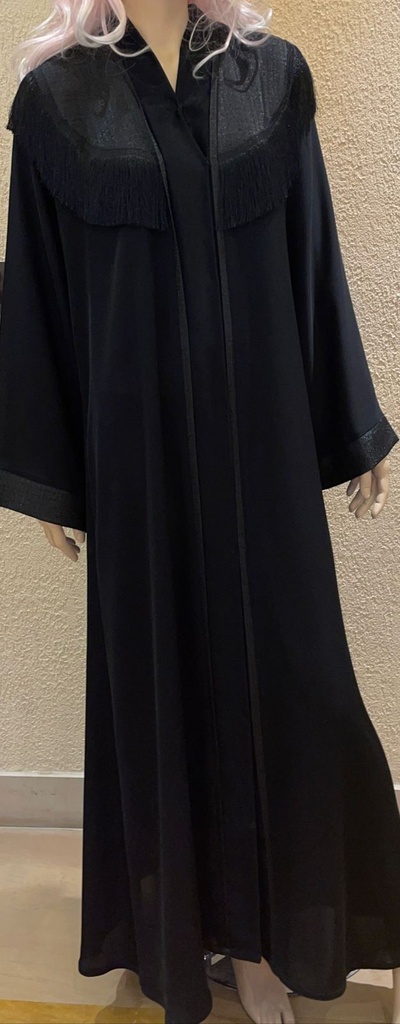 Embellished abaya with a shiny tassel