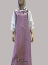 Purple dress with floral embroidery and white sleeves