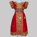 Stylish Girls' Dress Decorated with Lustrous Gilded Threads