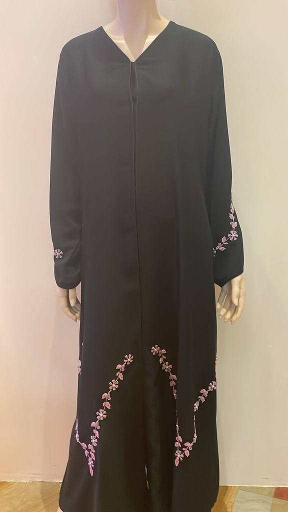 Floral branches Print Embroidery Abaya