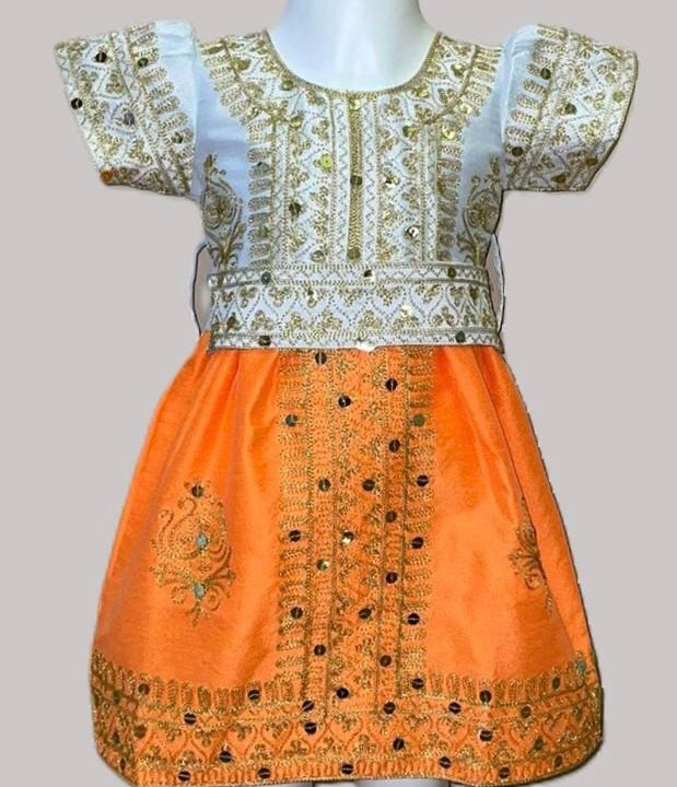 Traditional Girls' Dress with Belt and Exquisite Sequin Embellishments