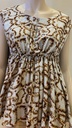 Random Print Shirred Waist Dress