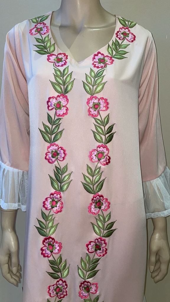 Embroidery Dress With lace Ruffles sleeves  