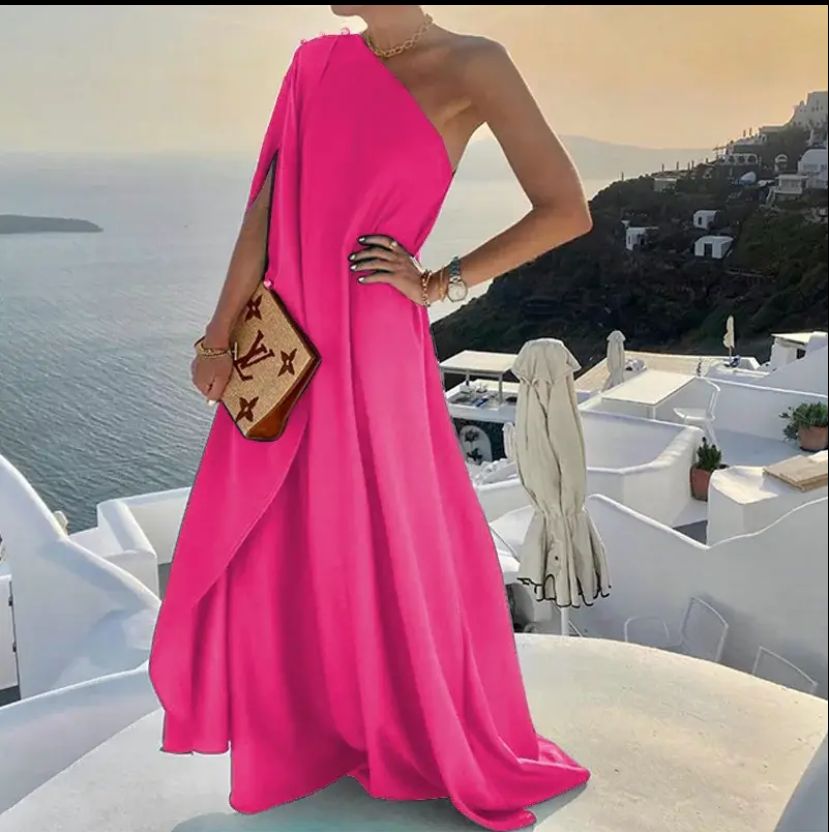 Adorable Beach One-Shoulder Dress