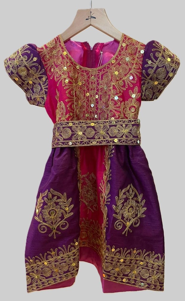 Gorgeous Traditional Girl Frock - Pink & Purple