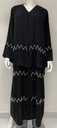 Elegant Zigzag Embroidered Abaya