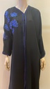 Royal blue Embroidered flowers Design Abaya