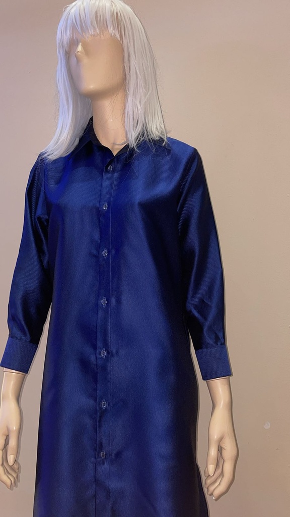 Glamorous Satin Shirt Dress Blue 