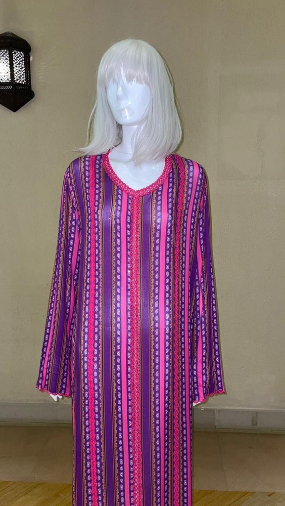 Stripe Simple Jalabiya Dress 