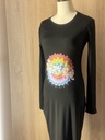 Stretch dress with handmade print