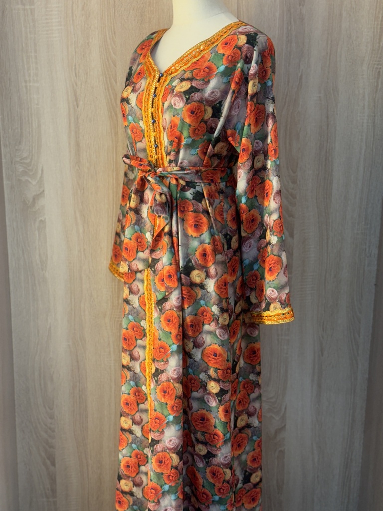 Orange Handmade Jalabiya Dress 
