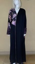 Open Front Abaya with Flower Pattern