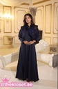 Embroidery Blue Vest Black Abaya