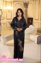 Hand Beaded Roses Asymmetric Abaya
