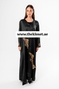 Hand Beaded Roses Asymmetric Abaya