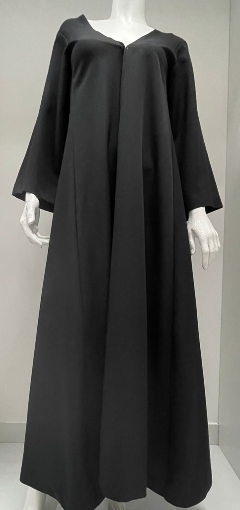 Black Simple Open Front  Abaya 