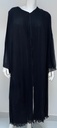 Black Pleated Lace Abaya