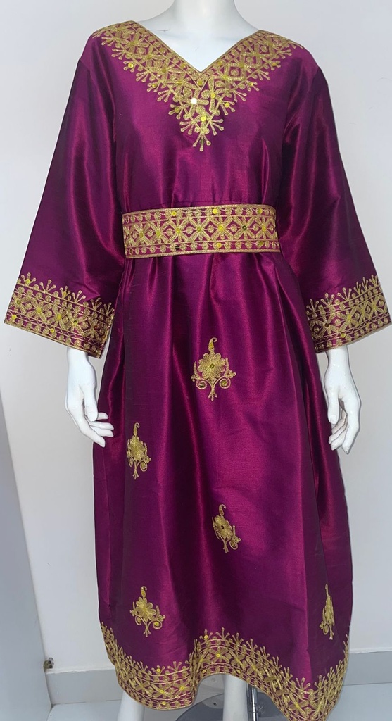 Chic Violet Embroidered Dress