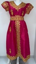 Elegant Pink Lady Dress With Golden Embroidery