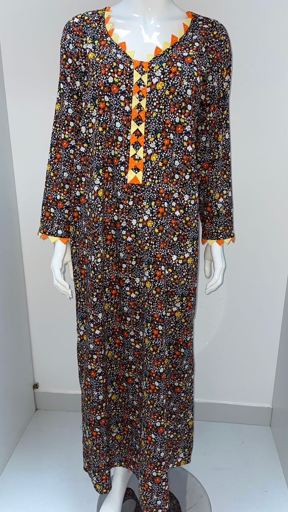 Cute Handmade Floral Jalabia Dress