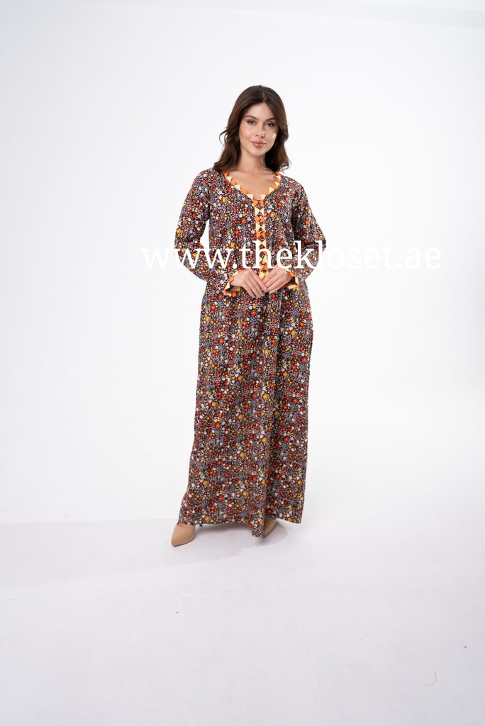 Cute Handmade Floral Jalabia Dress