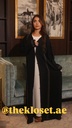 Sequin-Embellished Leaf Design Abaya