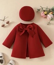 Cozy bow-knot Jacket & Barrette Set