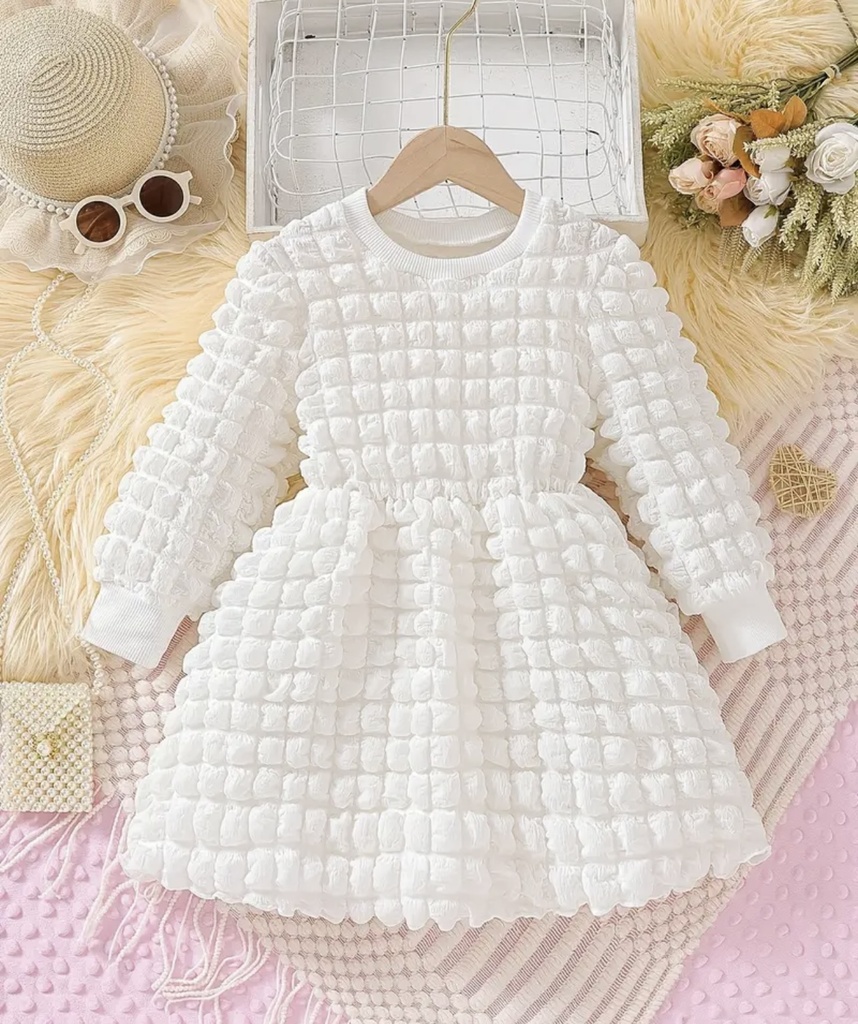 Popcorn Knit Romper Dress