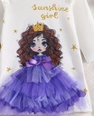 Sunshine Girl print flutter trim Dress