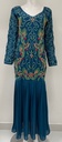 Fashionable handmade beaded Embroidered Navy Dress