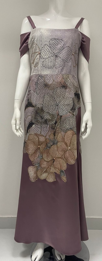 Flower-Patterned Dress Adorned with Sparkling Gems