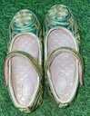 Golden Embroidery Flower With Sequence Girl Shoes