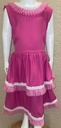 Fuchsia Pink Dress With Beads And Lace Design
