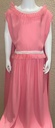 Cute Rose Pink Dress With White Beads And Ruffles Design