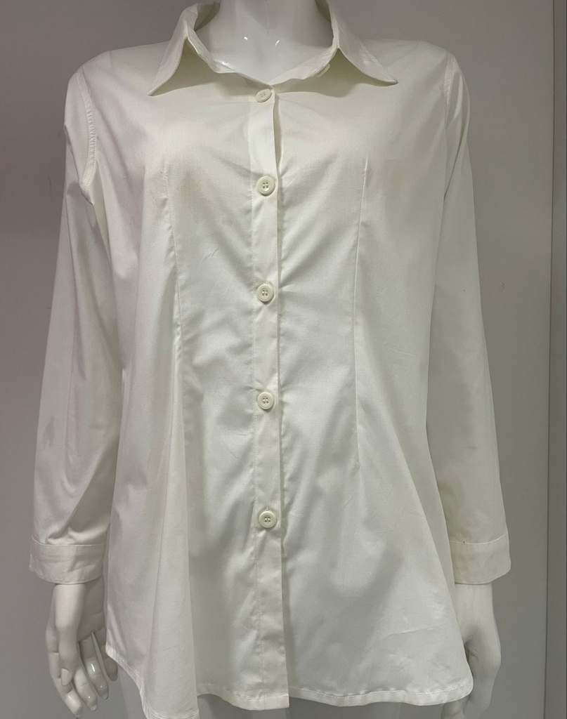 Buttons Plain White Long Sleeves