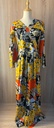 Floral silky v neck Dress
