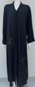 Black Abaya With Beaded Butterfly Design 