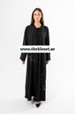 Black Abaya With Beaded Butterfly Design 
