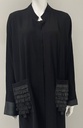 Black Open Abaya With Embroidered Beads Pocket Both Side