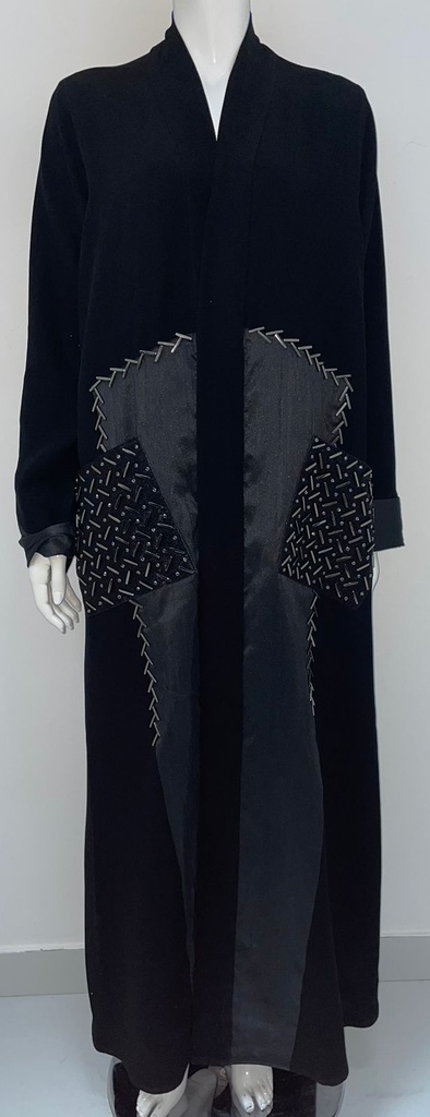 Open Front Abaya With Elegant Both Sided Pocket Design