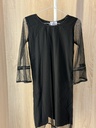 Pearly black sheer sleeves dress