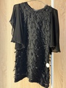 Pearly black sheer ruffles dress 