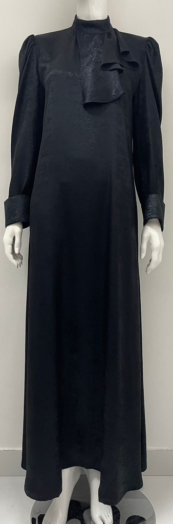 Stand Collar Ruffle Detailed Dress